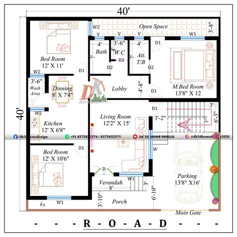 40x40 house plan dwg download - Dk3dhomedesign