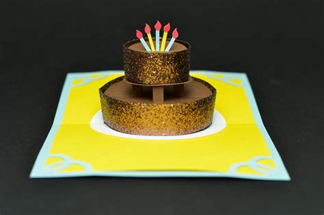 Chocolate Cake Birthday Pop Up Card - Creative Pop Up Cards