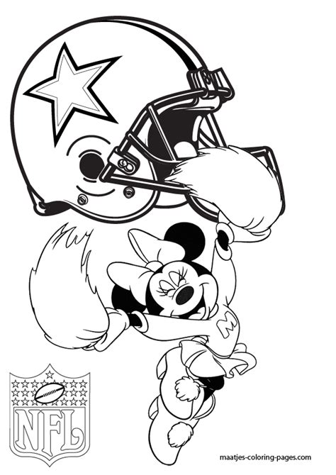 Dallas Cowboys Minnie Mouse Cheerleader Coloring Pages