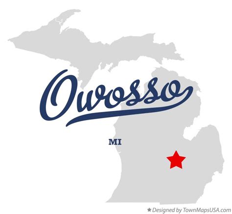 Map of Owosso, MI, Michigan