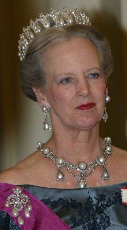 Queen Margrethe of Denmark wearing part of her collection of magnificent jewels | Royal crown ...