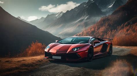 Orange Lamborghini Aventador 2023 4K Wallpaper