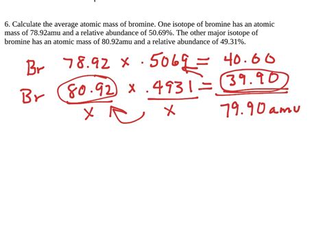 Chapter 11 Average Atomic Mass Calculations | Science, Chemistry, Isotopes | ShowMe