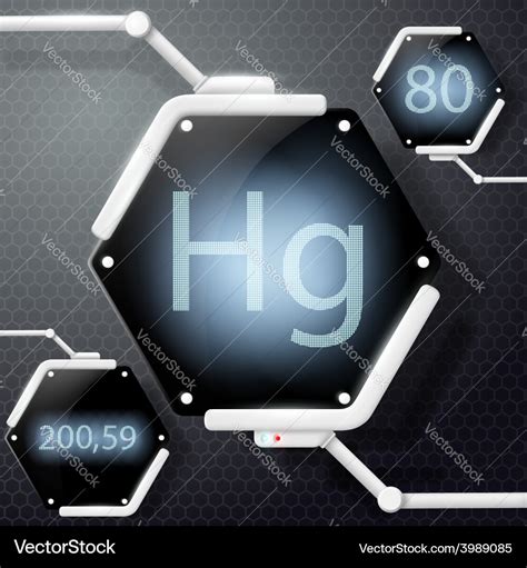 Chemical element mercury Royalty Free Vector Image