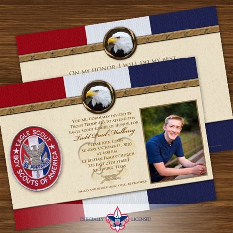 Eagle Scout Court of Honor Invitations, Double Sided Invitation, Court of Honor Invitation ...