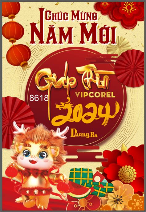 Poster chúc mừng năm mới xuân Giáp Thìn 2024 | Thư viện file thiết kế ...