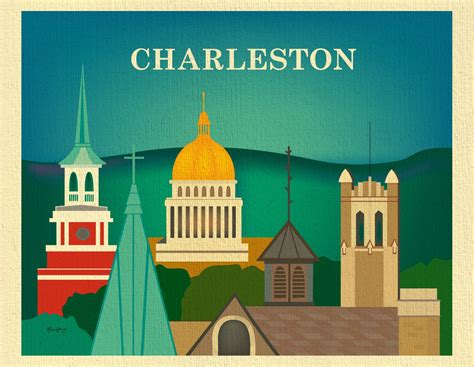 Charleston WV Skyline Art Print Charleston wv artwork