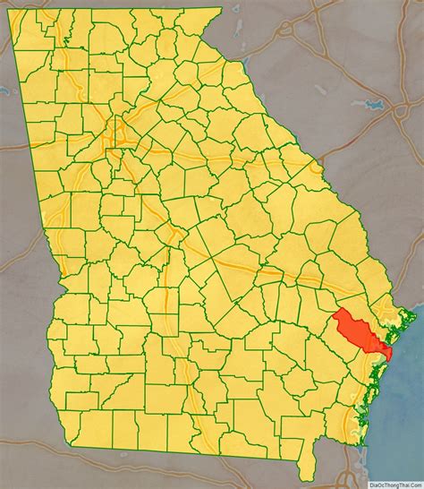 Map of Liberty County, Georgia - Thong Thai Real