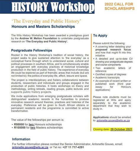 The Everyday and Public History - Scholarships Available | The Heritage Portal