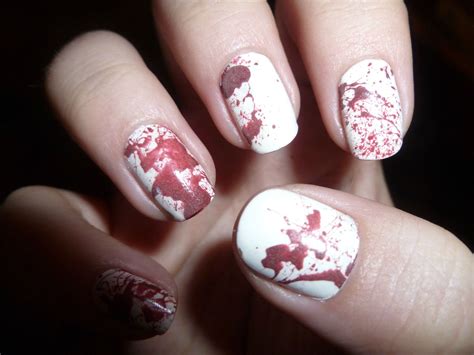 Blood Splatter Nails! [Sorry the picture's a little dark!] : r ...