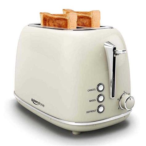 Keenstone 2-Slice Retro Stainless Steel Toaster with 6 Bread Shade Settings | Gadgetsin
