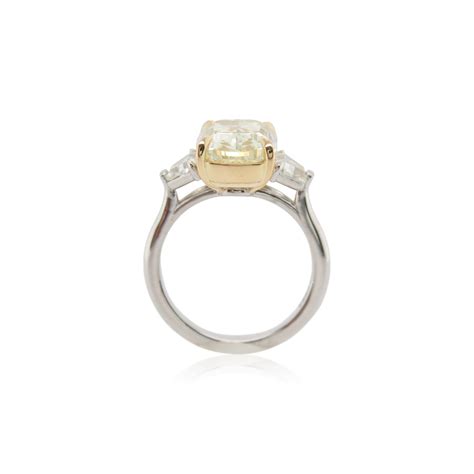 Exceptional Cushion Cut Fancy Yellow Diamond Ring - R.F. Moeller Jeweler