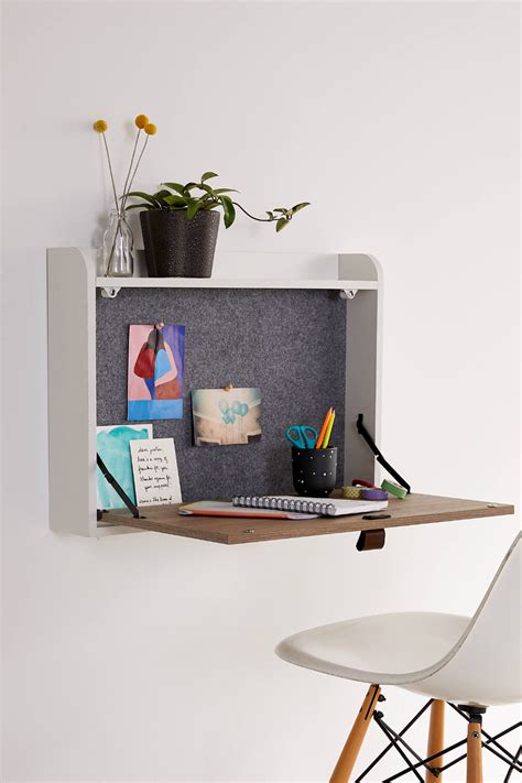 Rooney Wall-Mounted Desk | Desks for small spaces, Wall mounted desk, Convertible furniture