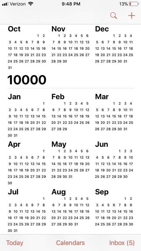 Year Calendar 10000 Graphics