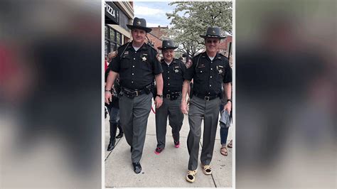 Members of Delaware County Sheriff's Office wear high heels for sexual assault awareness