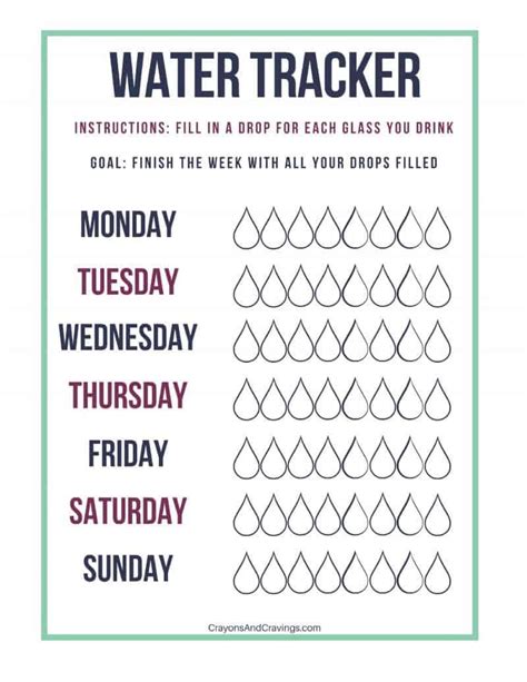 Free Printable Water Tracker (Daily & Weekly)