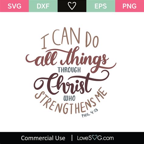 I Can Do All Things Through Christ SVG Cut File - Lovesvg.com