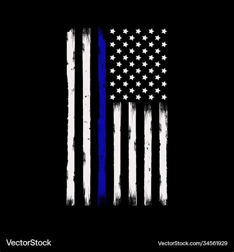 Thin Blue Line American Flag Wallpaper