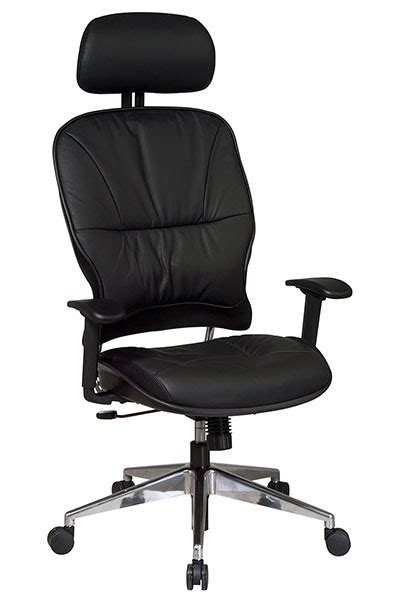 The Office Leader. Ergonomic High Back Leather Office Chair with Adjustable Headrest