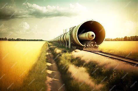 Premium Photo | Large pipeline for transportation of gas in pipe across ...