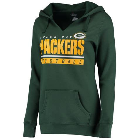 Women's Green Bay Packers Majestic Green Self-Determination Pullover Hoodie