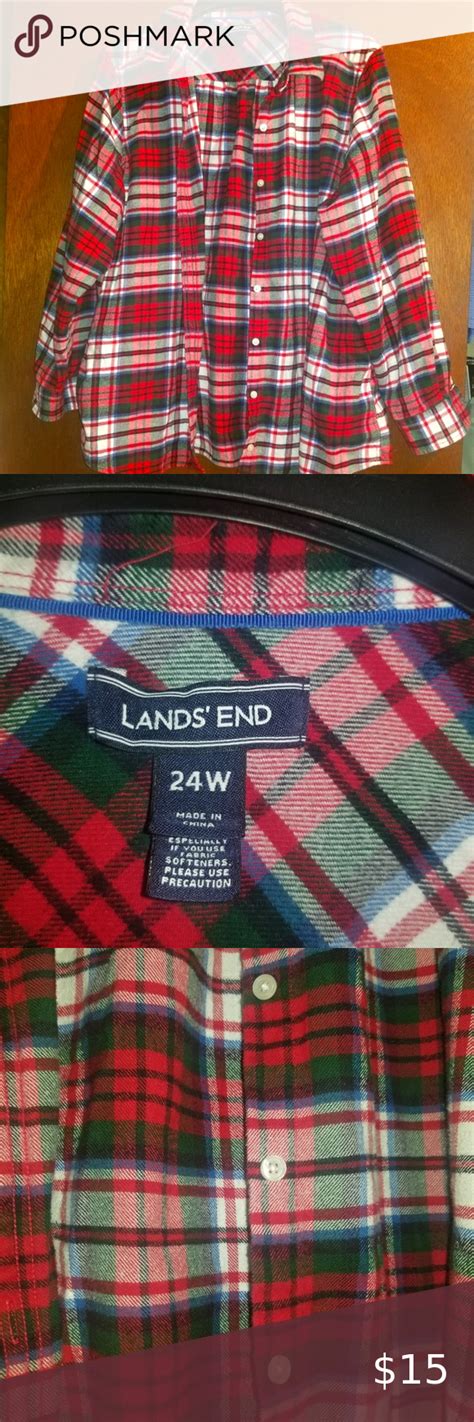 Lands end plaid flannel shirt | Plaid flannel shirt, Plaid flannel ...