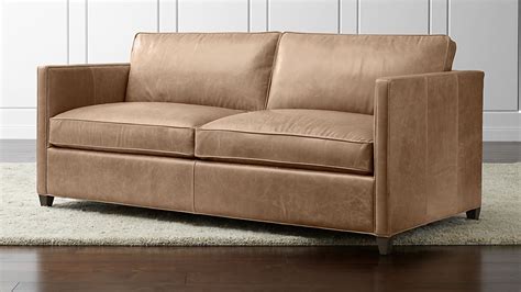 Dryden Leather Full Sleeper Sofa | Crate and Barrel