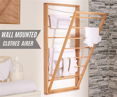 Wooden Wall Mounted Drying Rack for Laundry Wall Mounted | Etsy UK