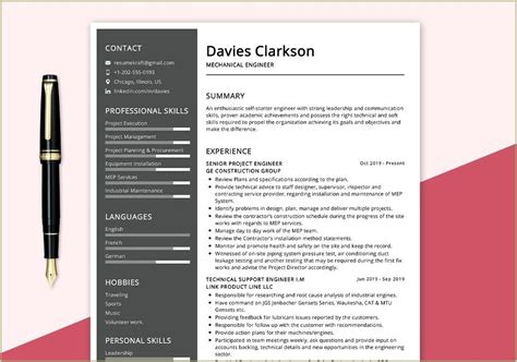 Sample Resume Format For Experienced System Engineer - Resume Gallery