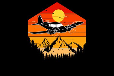 Airplane silhouette design vintage retro 4272429 Vector Art at Vecteezy