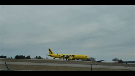 Spirit A321 takeoff Manchester NH - YouTube