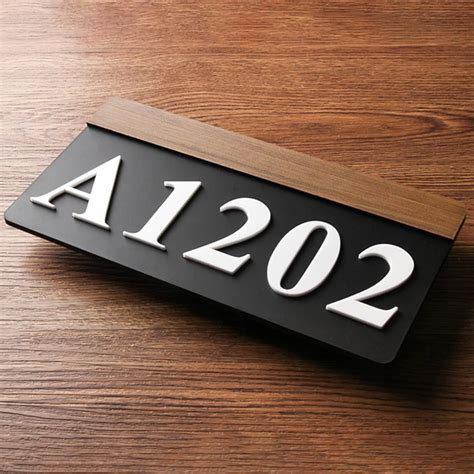 Acrylic Modern Hotel Room Number Plaques Fancy House Number Plate For ...