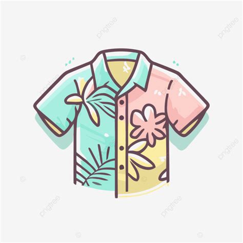 Hawaiian Shirt Icon Design Pattern Vector, A Lineal Icon Depicting Hawaiian Shirts On White ...