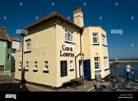 Cod and Lobster Pub, Staithes, UK Stock Photo - Alamy