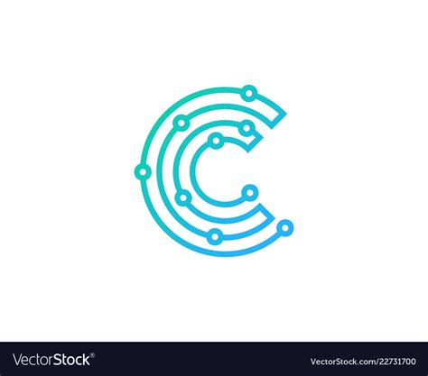 Digital letter c logo icon design Royalty Free Vector Image