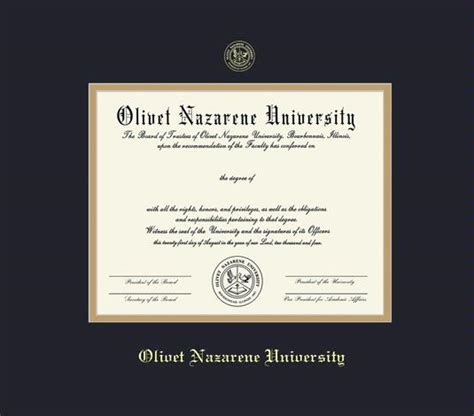 Custom Diploma Frames & Certificate Frames - Framing Success: Olivet Nazarene University MA/PhD ...