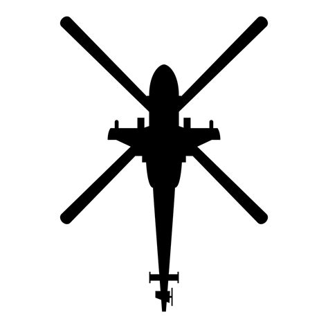 Helicopter top view Battle helicopter icon black color vector ...