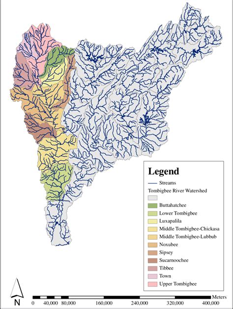 Tombigbee River Basin and subbasins | Download Scientific Diagram