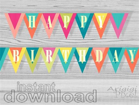 Happy Birthday Banner Printable Birthday Celebration Party | Etsy | Diy birthday banner, Happy ...