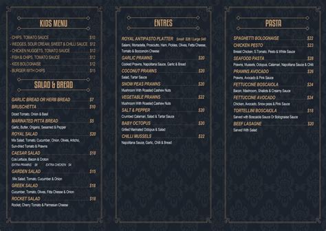 Menu - Royal Restaurant