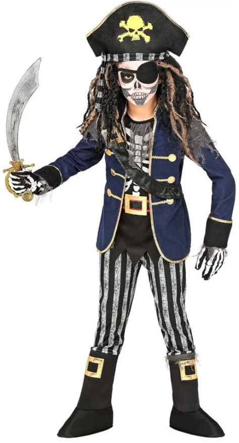 Tween Pirate Captain Skeleton Costume