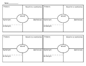 Free Editable Vocabulary Template - PRINTABLE TEMPLATES