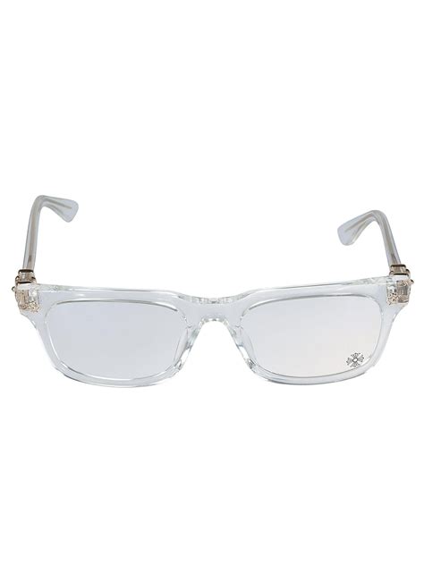 Chrome Hearts Logo Rectangle Transparent Glasses in White | Lyst