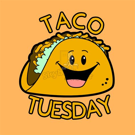 Taco Tuesday Happy Taco Cartoon - Skybacher's Locker