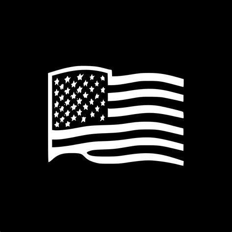 American Flag - Black and White Isolated Icon - Vector illustration 23557707 Vector Art at Vecteezy