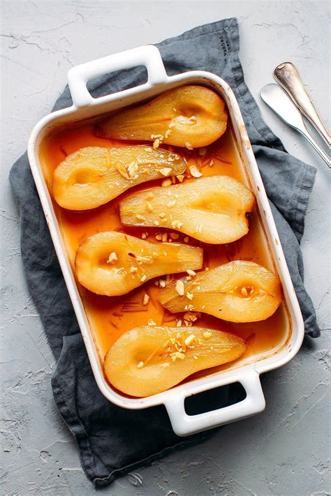 Roasted Pears in Ginger Syrup - Full of Plants