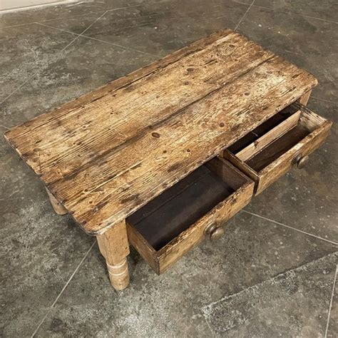 Antique Rustic Pine Coffee Table | Chairish