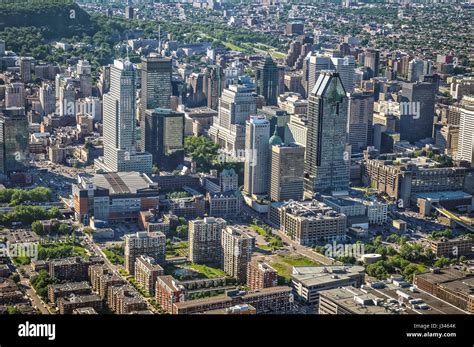 Montreal aerial view from an helicopter Stock Photo - Alamy