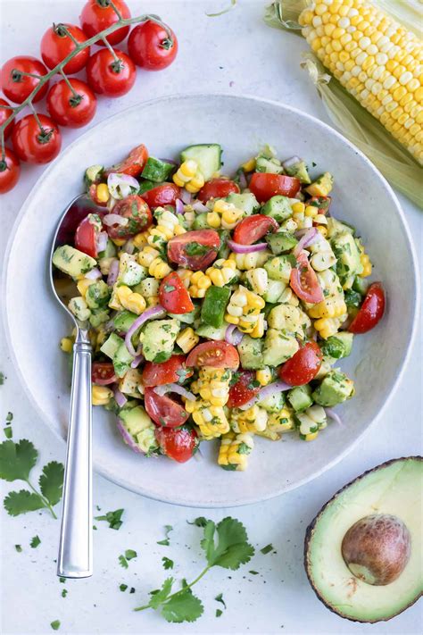 Easy Avocado Corn Salad Recipe - Evolving Table