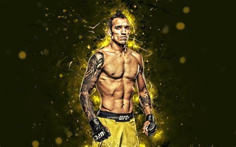 Download wallpapers Charles Oliveira, 4k, yellow neon lights, Brazilian ...